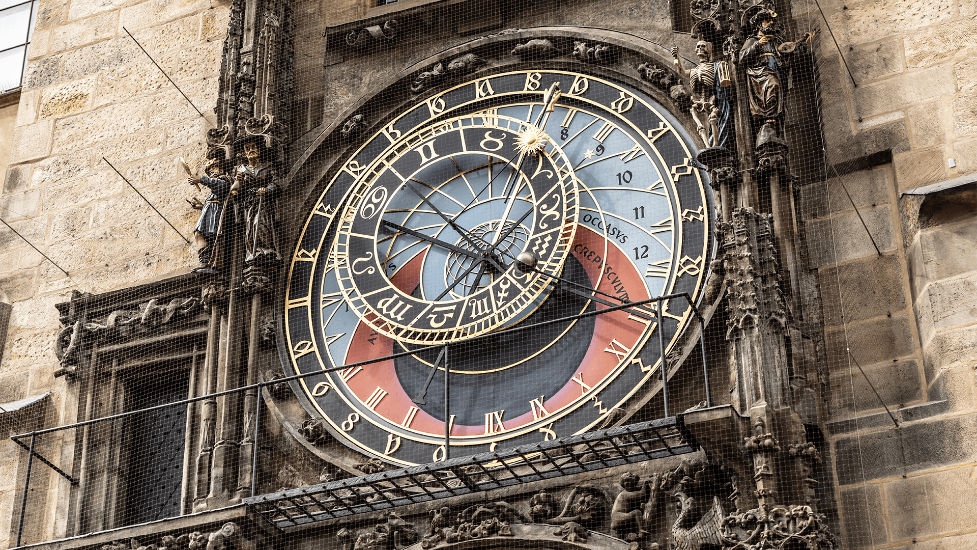 Detailed view of the Prague Astronomical Clock