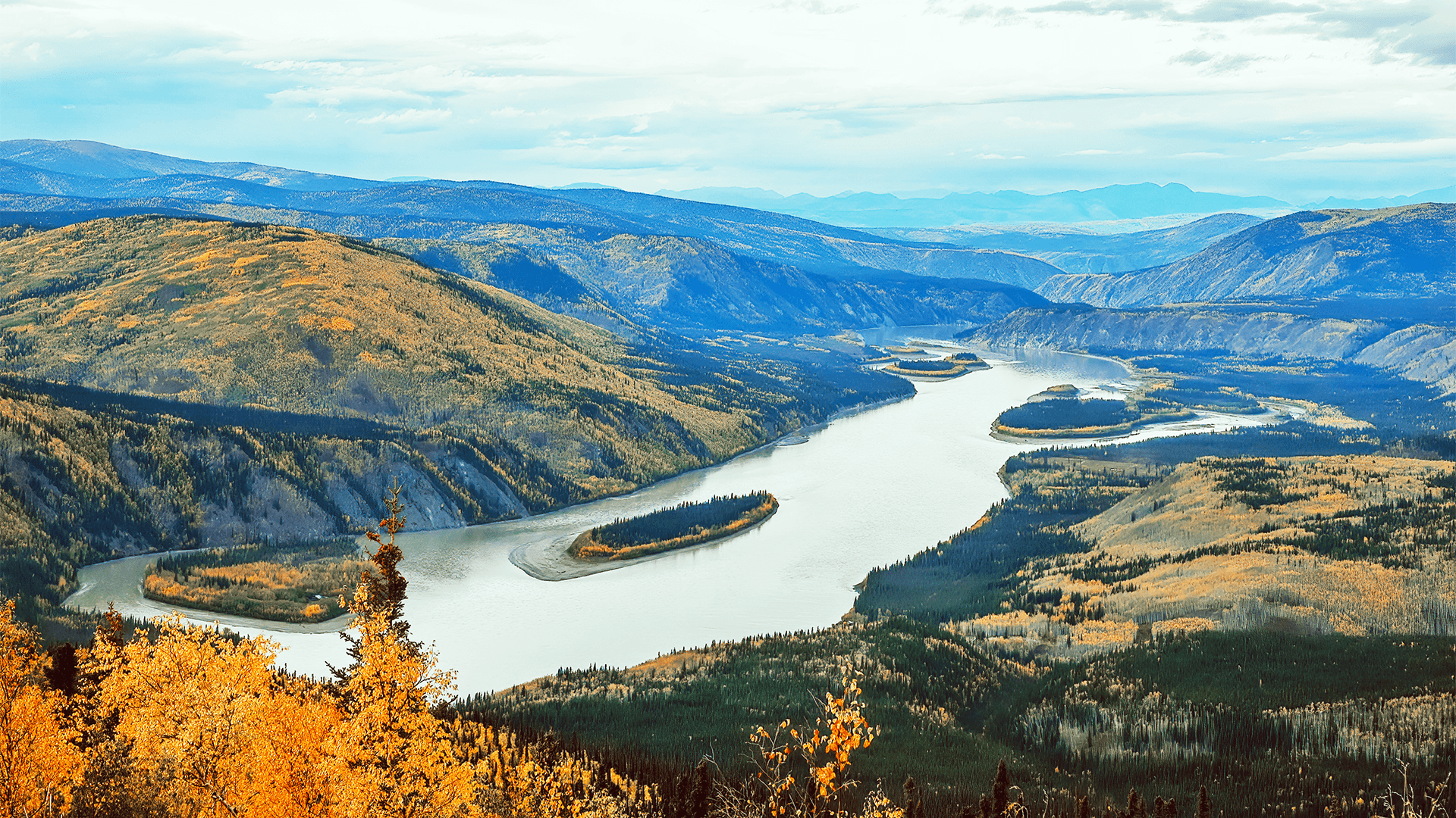 View of the Yukon River from the Midnight Dome lookout