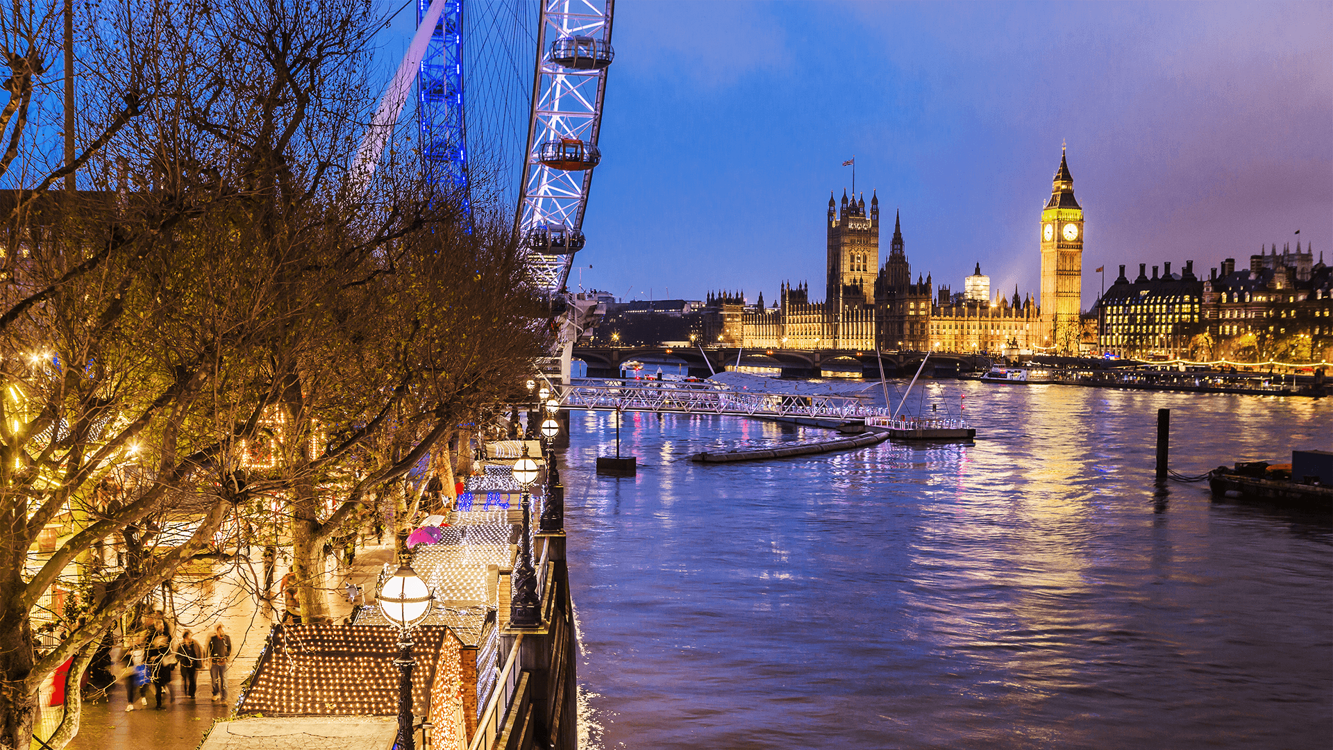 House of Parliament, Thames river and buildings