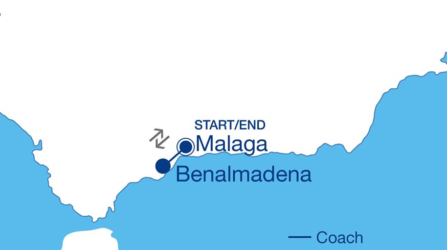 Simplified Costa Del Sol Extended Stay Tour Map